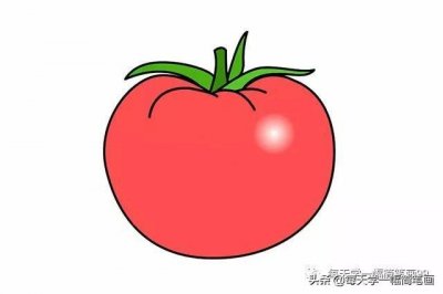 ​每天学一幅简笔画-西红柿简笔画画法步骤图片