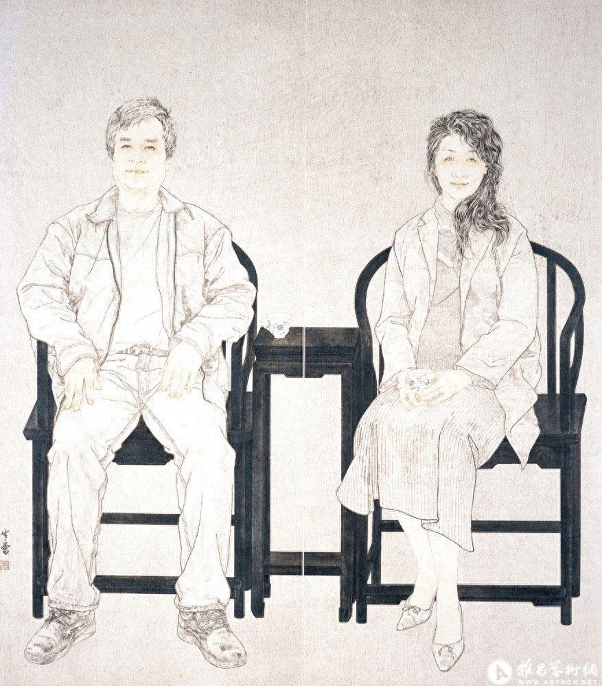 70后美女工笔人物画家罗寒蕾作品：在温情中绘制纯洁的梦