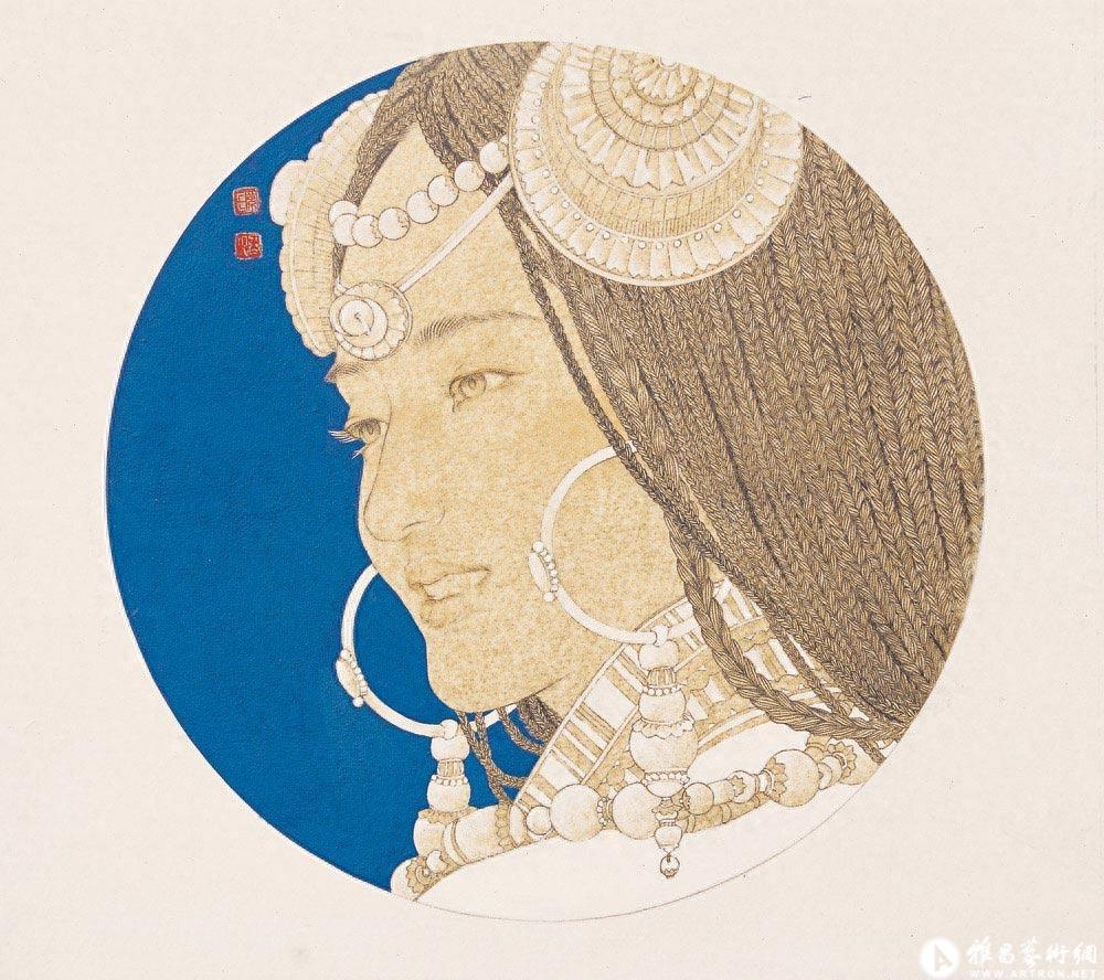 70后美女工笔人物画家罗寒蕾作品：在温情中绘制纯洁的梦