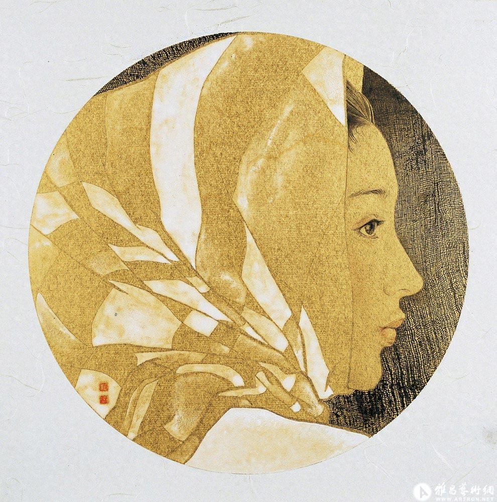 70后美女工笔人物画家罗寒蕾作品：在温情中绘制纯洁的梦