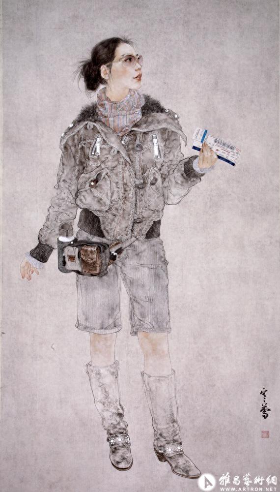 70后美女工笔人物画家罗寒蕾作品：在温情中绘制纯洁的梦