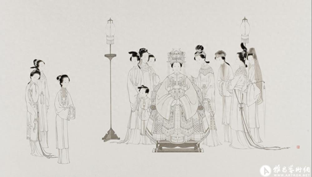70后美女工笔人物画家罗寒蕾作品：在温情中绘制纯洁的梦
