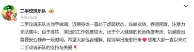 ​二手玫瑰乐队吉他手姚澜暂别演出，网友：起码《歌手》唱完啊