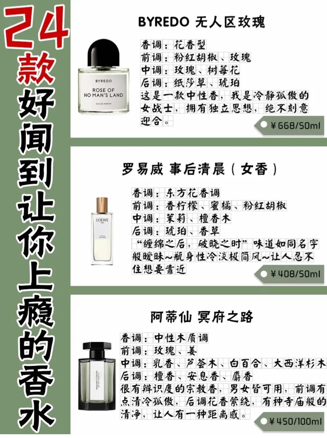 24款好闻的大牌香水推荐,每一款都是经典!