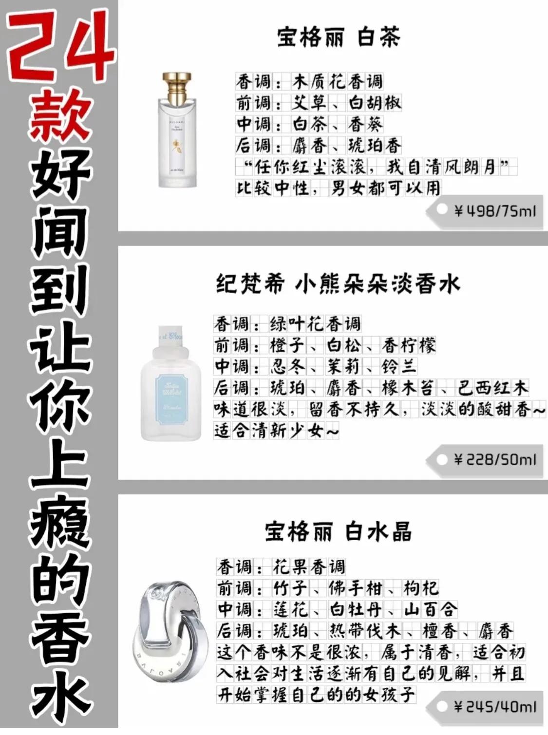 24款好闻的大牌香水推荐,每一款都是经典!