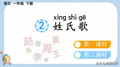 ​一年级语文下册识字2姓氏歌图文讲解【新课标版】