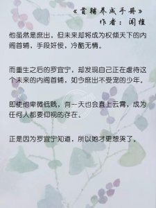 ​6篇BG古言「男主是丞相/首辅」高口碑小说推荐｜小说打捞馆