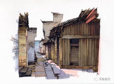 ​超赞的风景马克笔写生作品，美翻了！