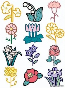 ​带颜色的简笔画图例合集